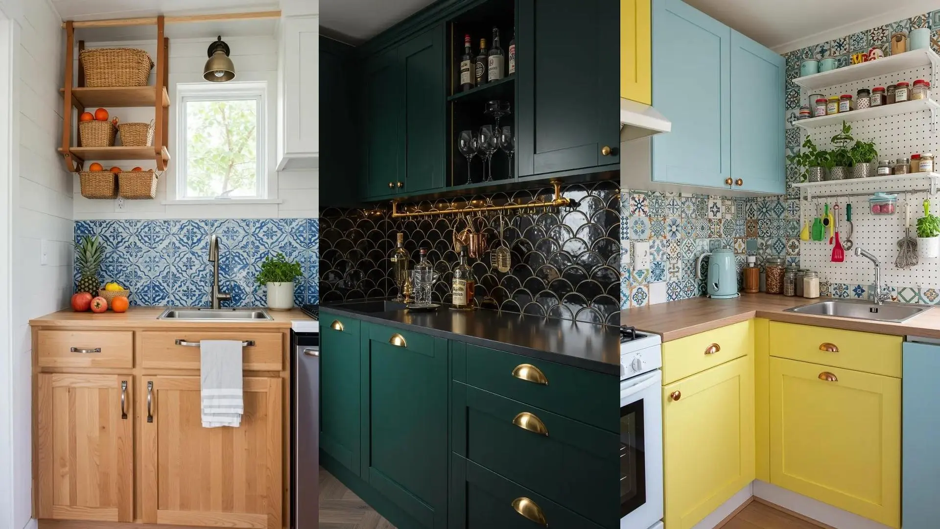 25 Ways to Style a Tiny Kitchen with Two-Tone Cabinets, Hanging Racks ...